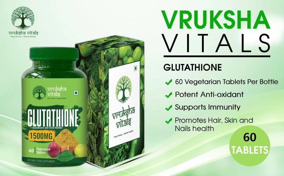 Vruksha Vitals Glutathione with Vitamin C & Biotin Tablets 60 – Vitamin Supplement