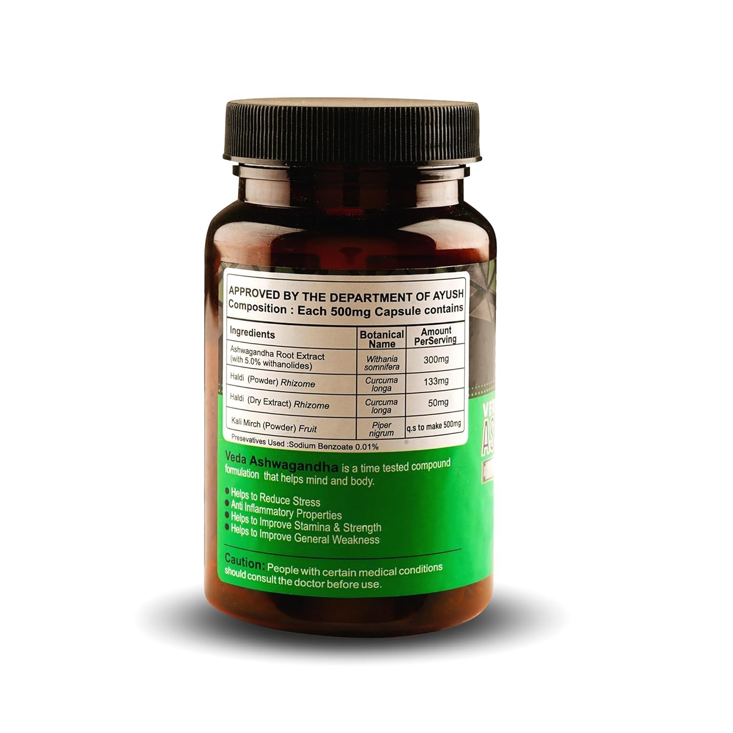 Vedapure Ashwagandha with Turmeric & Black Pepper Capsules – Withania somnifera