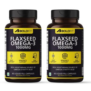 Boldfit Flaxseed Omega-3 1000mg Capsules – Linum usitatissimum