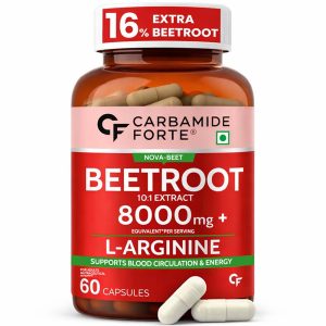 Carbamide Forte Beetroot with L-Arginine & Grape Seed 8000mg Capsules – Beta vulgaris