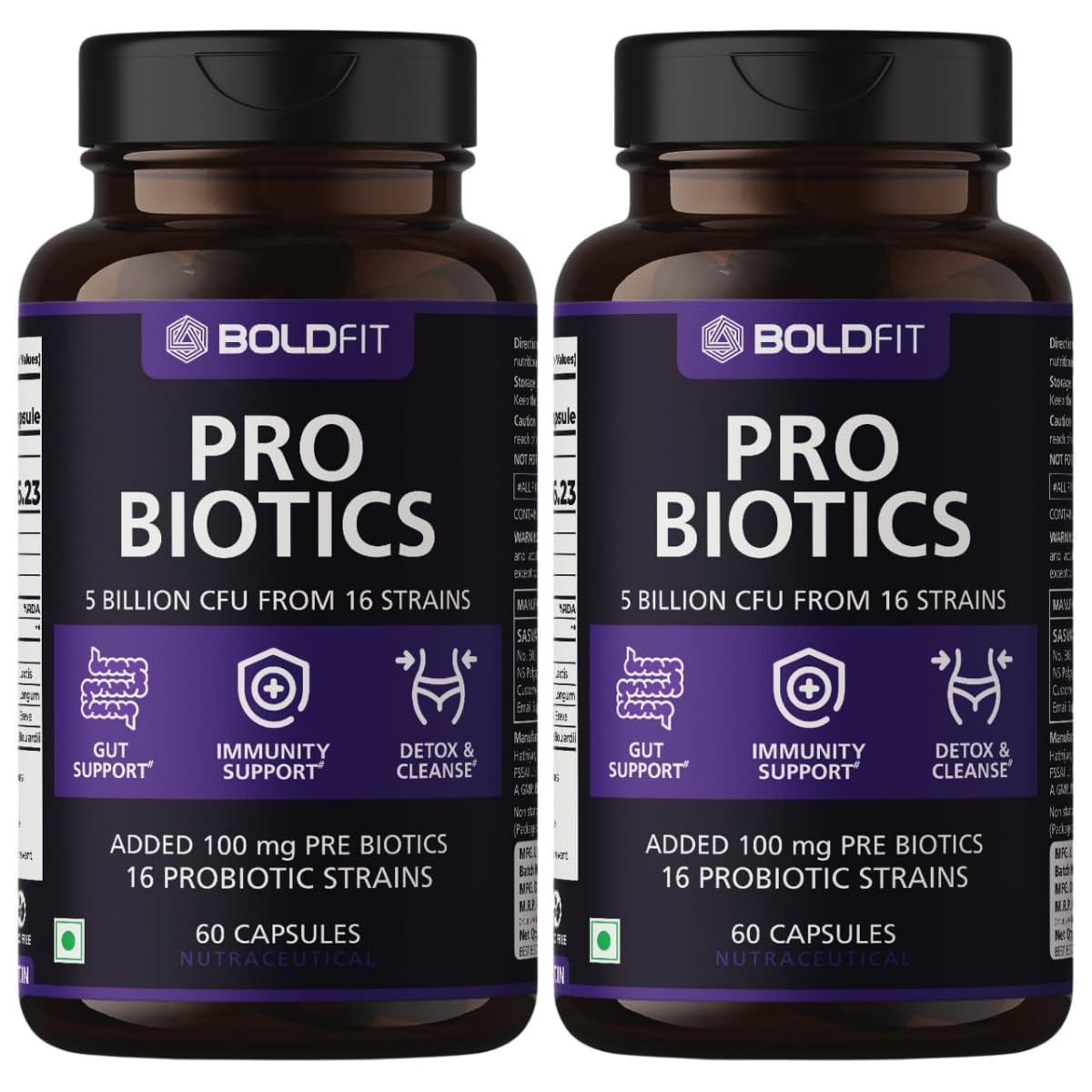 Boldfit Probiotics CFU, 16 Strains 60 Veg 30Billion Capsules 60 – Ayurvedic Herb