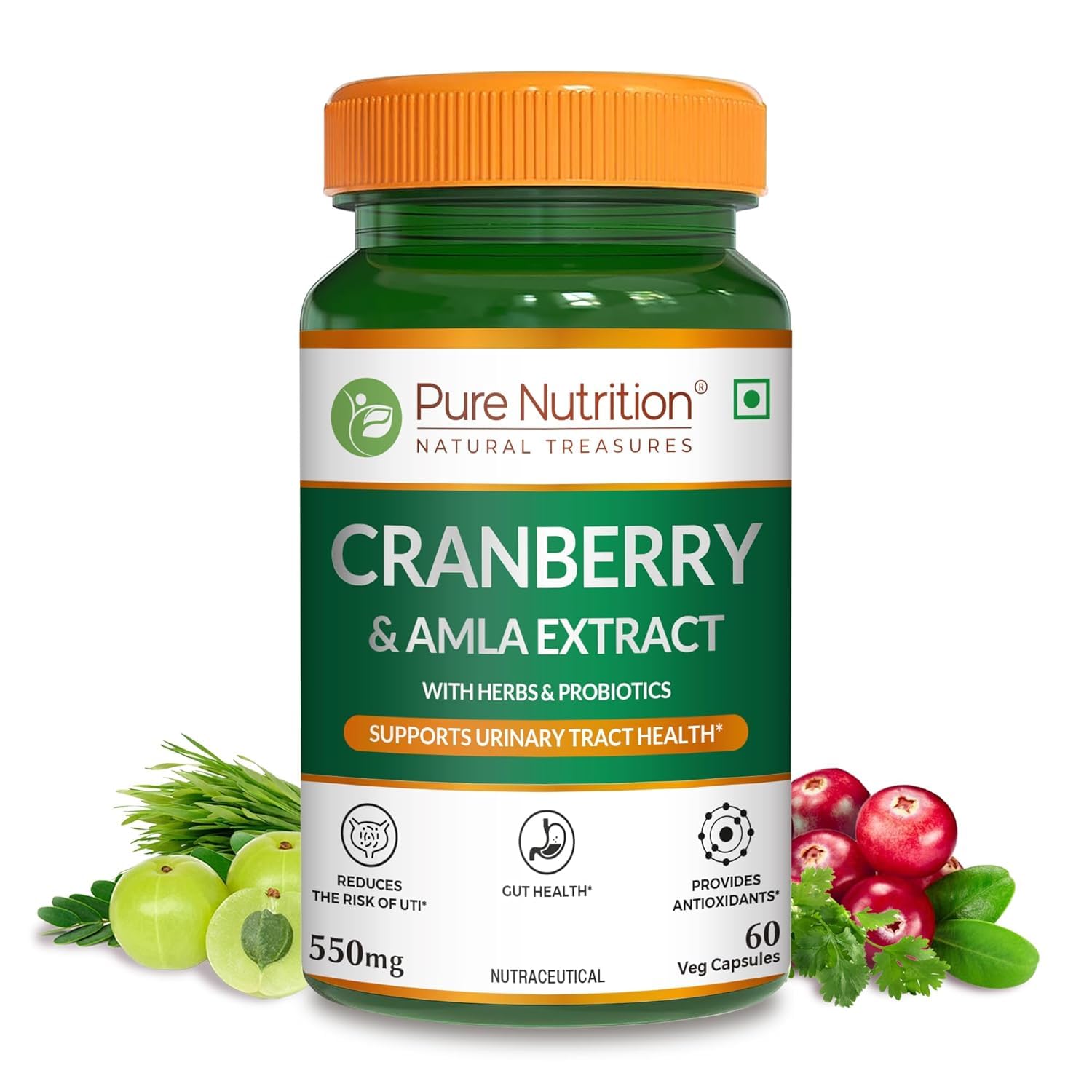 Pure Nutrition Cranberry & Amla with Probiotics Capsules 180 – Emblica officinalis