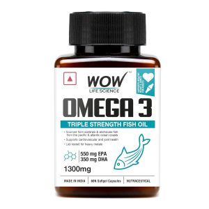 WOW Omega-3 Fish Oil Triple Strength 1300mg Softgels – Ayurvedic Herb