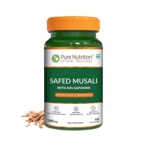 Pure Nutrition Safed Musli 500mg Tablets 60 – Chlorophytum borivilianum