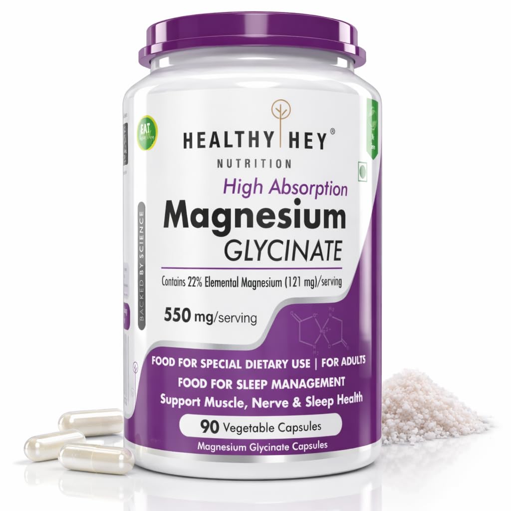 HealthyHey Nutrition Magnesium Glycinate Capsules – Vegetarian Mineral