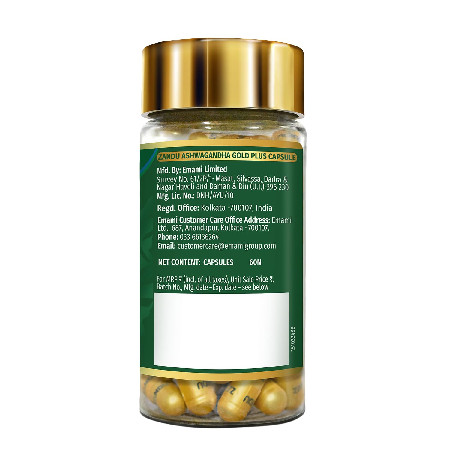 Zandu Ashwagandha Gold Plus Capsules 60 – Withania somnifera