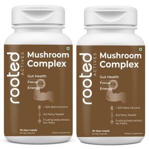 Rooted Actives 7-in-1 Mushroom Complex Extract Capsules 60 – Herbal Extract