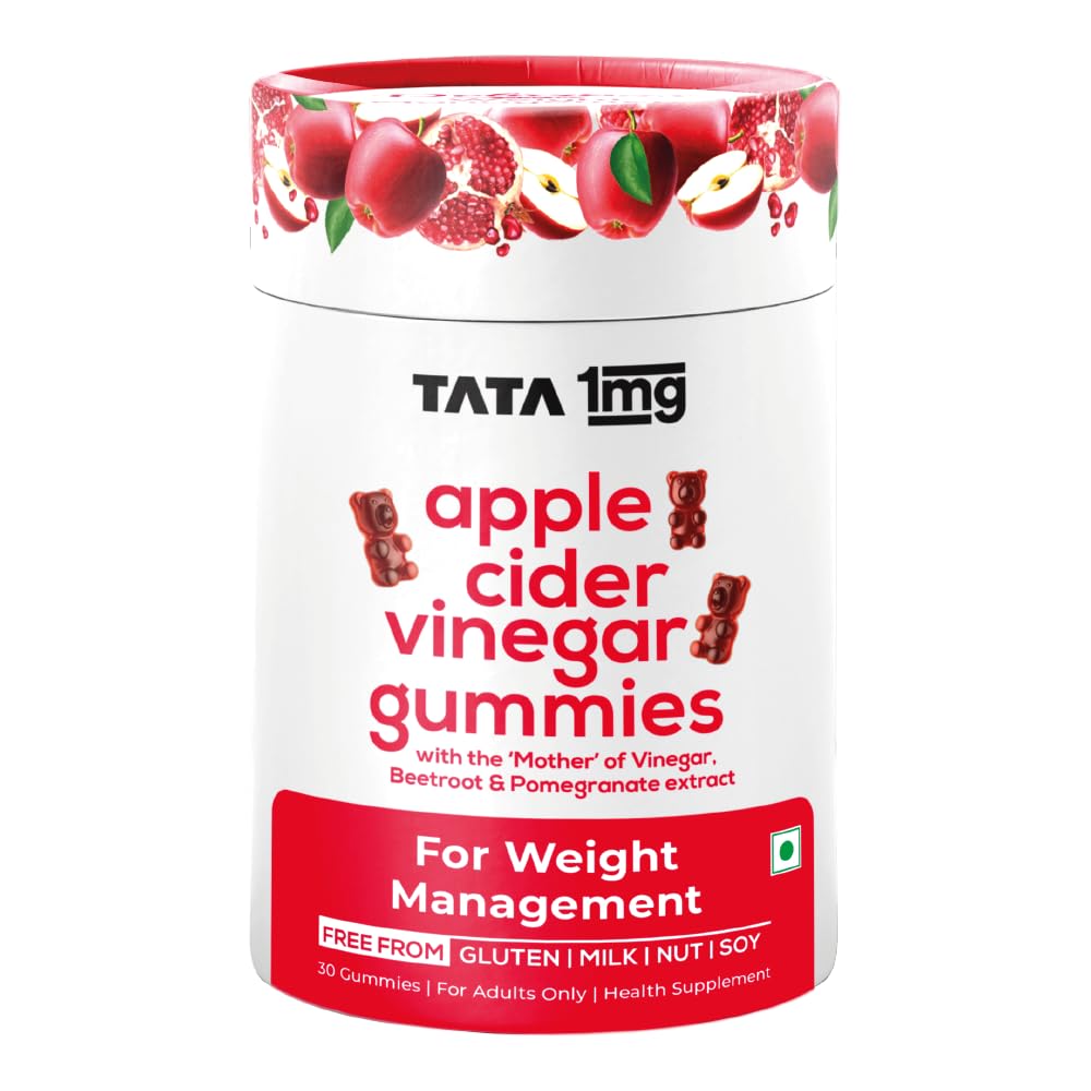 Tata 1mg Apple Cider Vinegar Gummies with Mother & Beetroot Gummies 30 – Ayurvedic Herb