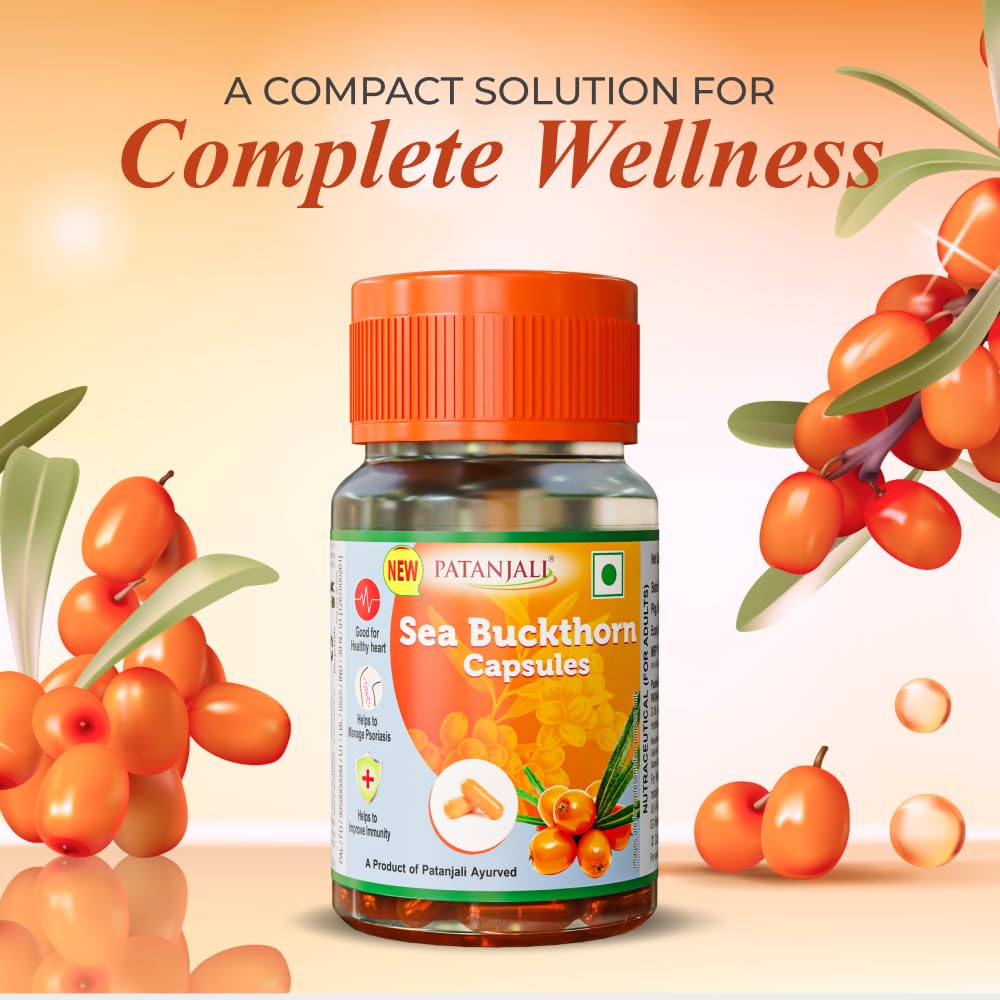 Patanjali Sea Buckthorn Capsules – Hippophae rhamnoides