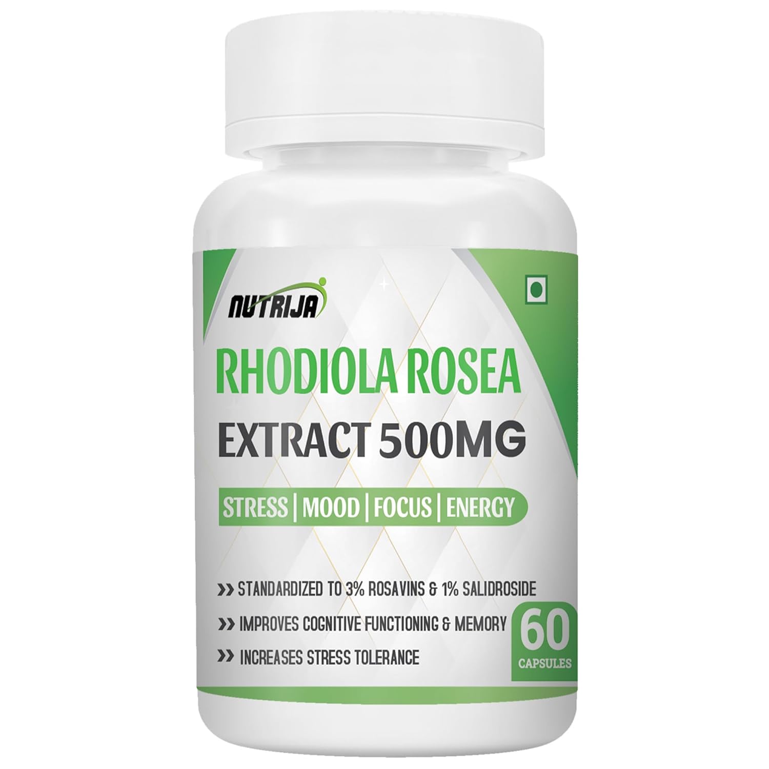 NutriJa Rhodiola Rosea Root Extract 500mg Capsules 60 – Herbal Extract