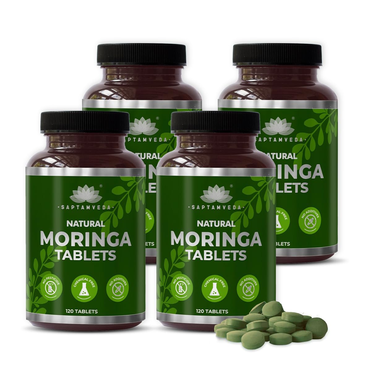 SAPTAMVEDA Organic Moringa 500mg Tablets 240 – Moringa oleifera