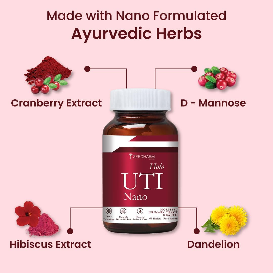 ZEROHARM Holo Cranberry, D-Mannose & Hibiscus Capsules – Ayurvedic Herb