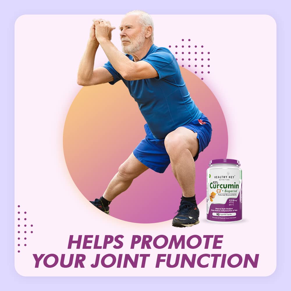 HealthyHey Nutrition Curcumin with Bioperine Capsules – Curcuma longa