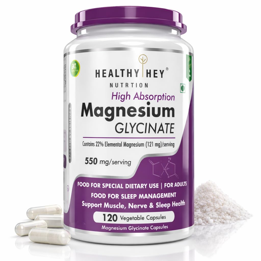 HealthyHey Nutrition Magnesium Glycinate Capsules – Vegetarian Mineral