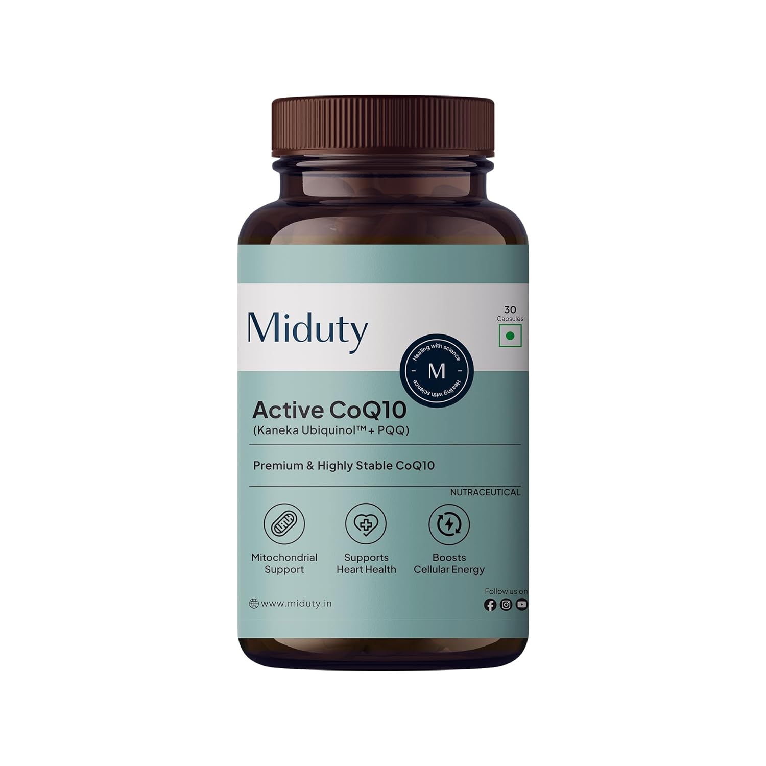 Miduty CoQ10 Ubiquinol + PQQ Capsules 30 – Ayurvedic Herb
