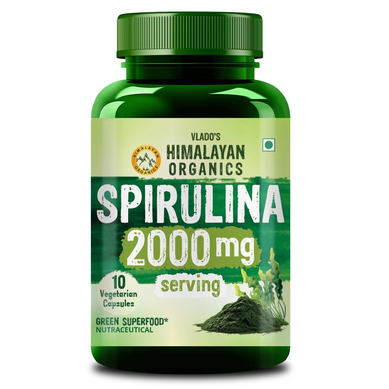 Himalayan Organics Spirulina 2000mg Capsules 120 – Arthrospira platensis