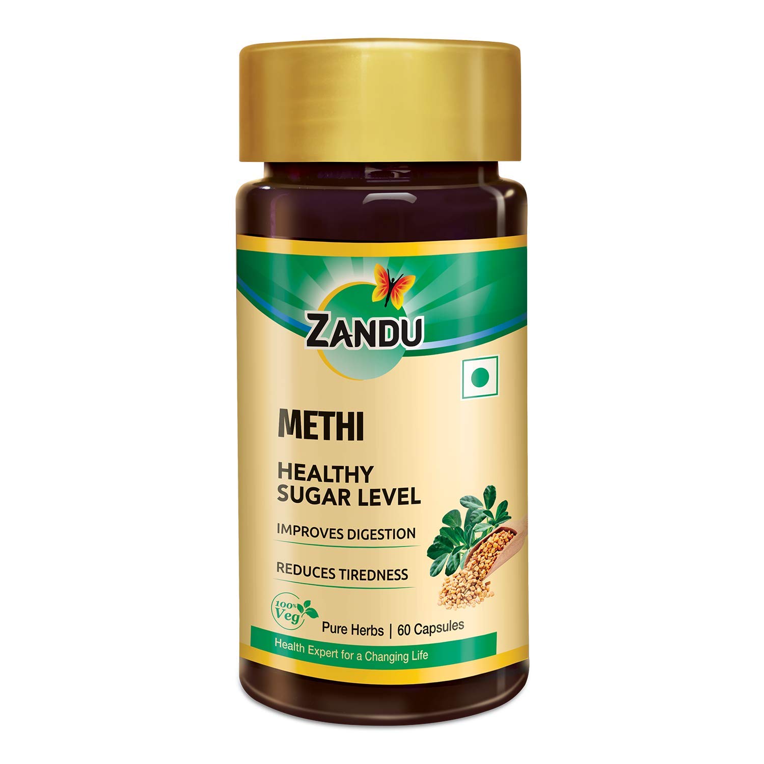 Zandu Methi 60 Veg Capsules 60 – Trigonella foenum