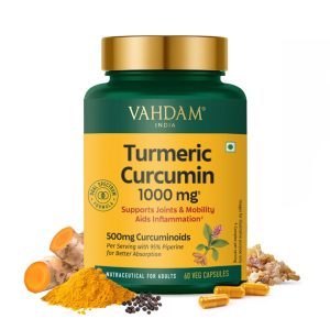 VAHDAM Turmeric Curcumin 95% Curcuminoids Capsules 90 – Curcuma longa