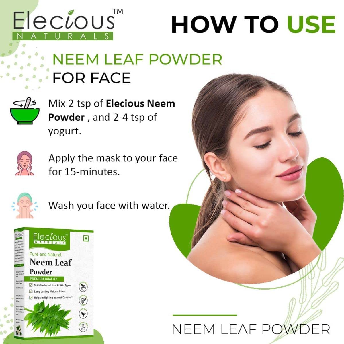 Elecious Neem Powder 200g – Azadirachta indica