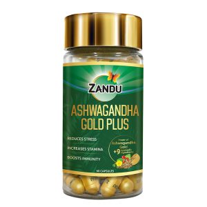 Zandu Ashwagandha Gold Plus Capsules 60 – Withania somnifera