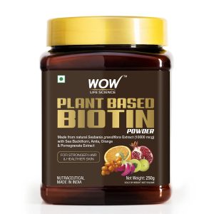 WOW Plant-Based Biotin Powder with Sea Buckthorn 10000mcg Powder – Ayurvedic Herb