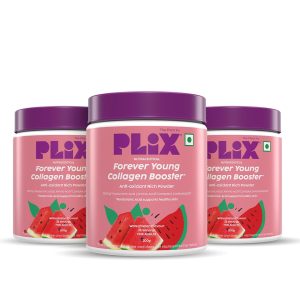 Plix Collagen Booster Powder with Hyaluronic Acid & Vitamin C – Vitamin Supplement