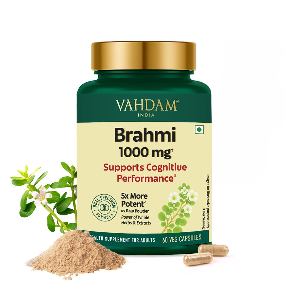 VAHDAM Brahmi 1000mg Capsules – Bacopa monnieri