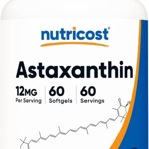 Nutricost Astaxanthin 60 12mg Softgels 60 – Haematococcus pluvialis