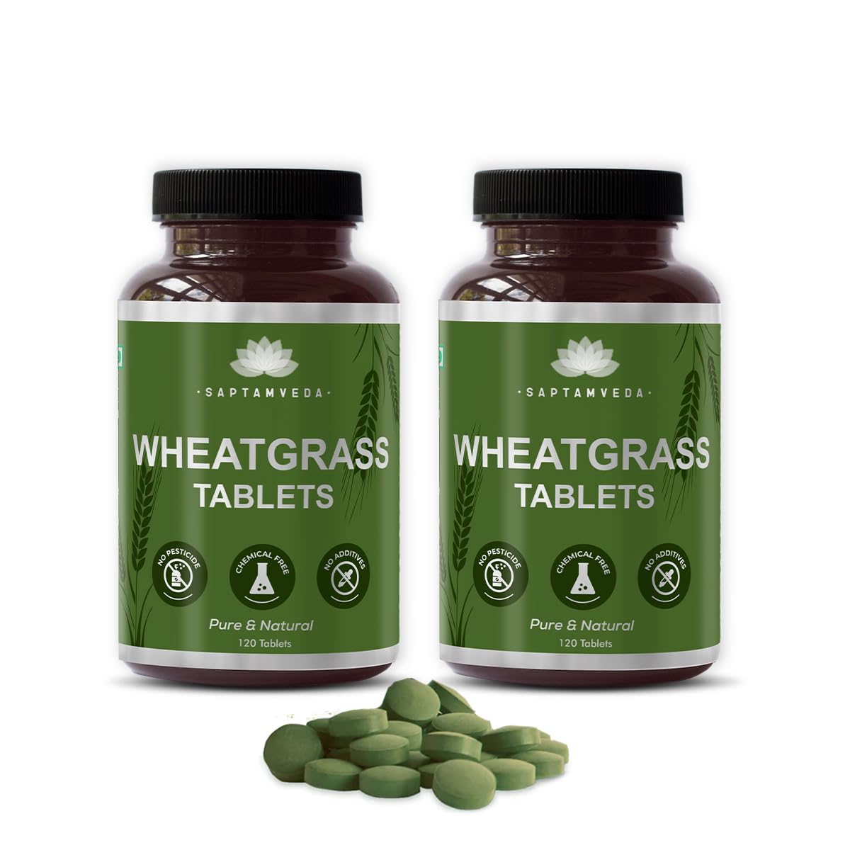 Saptamveda Organic Wheatgrass Tablets 500mg 120 – Triticum Aestivum