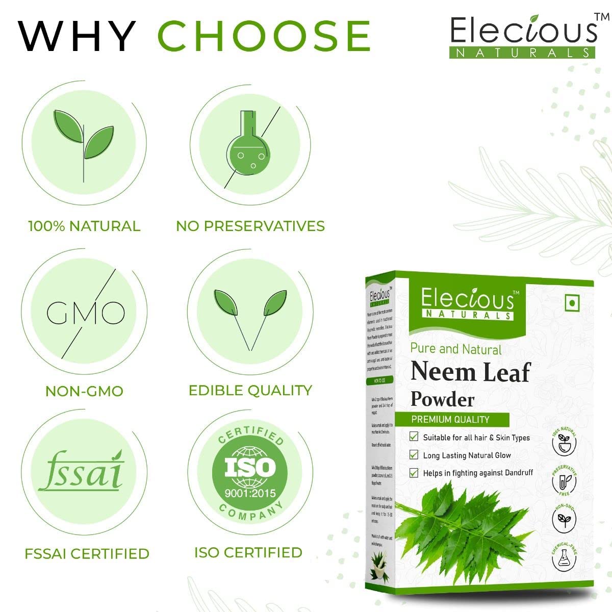 Elecious Neem Powder 200g – Azadirachta indica