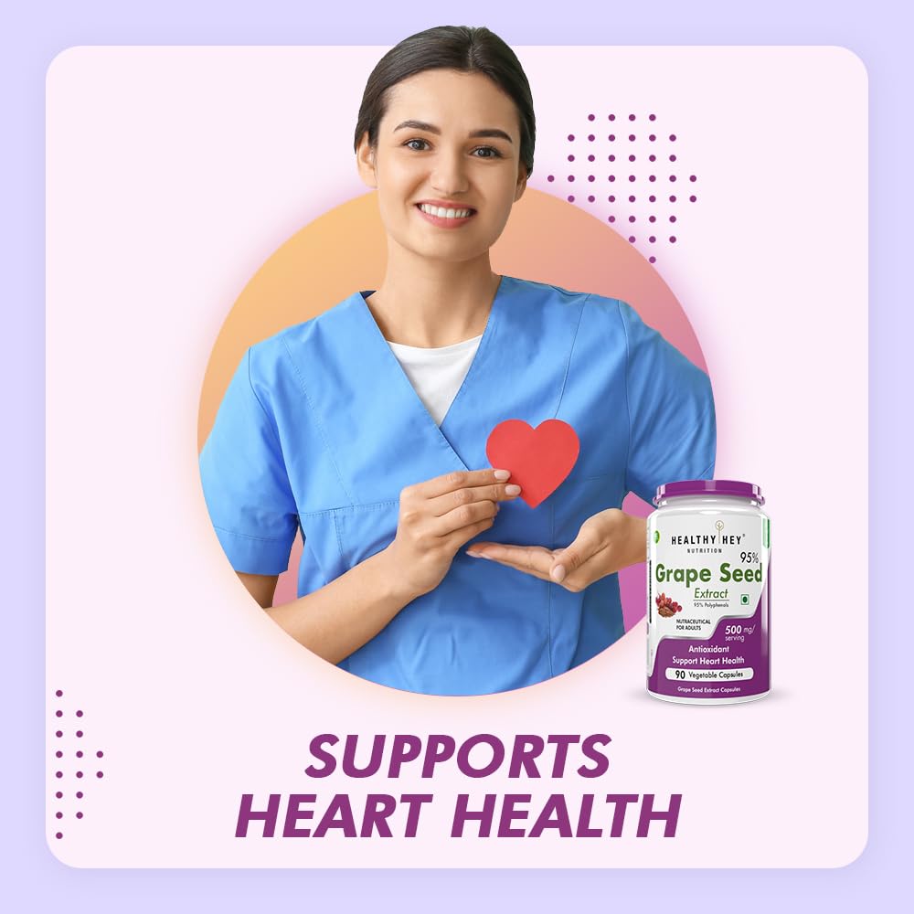 HealthyHey Grape Seed Extract 95% Capsules – Vitis vinifera seed
