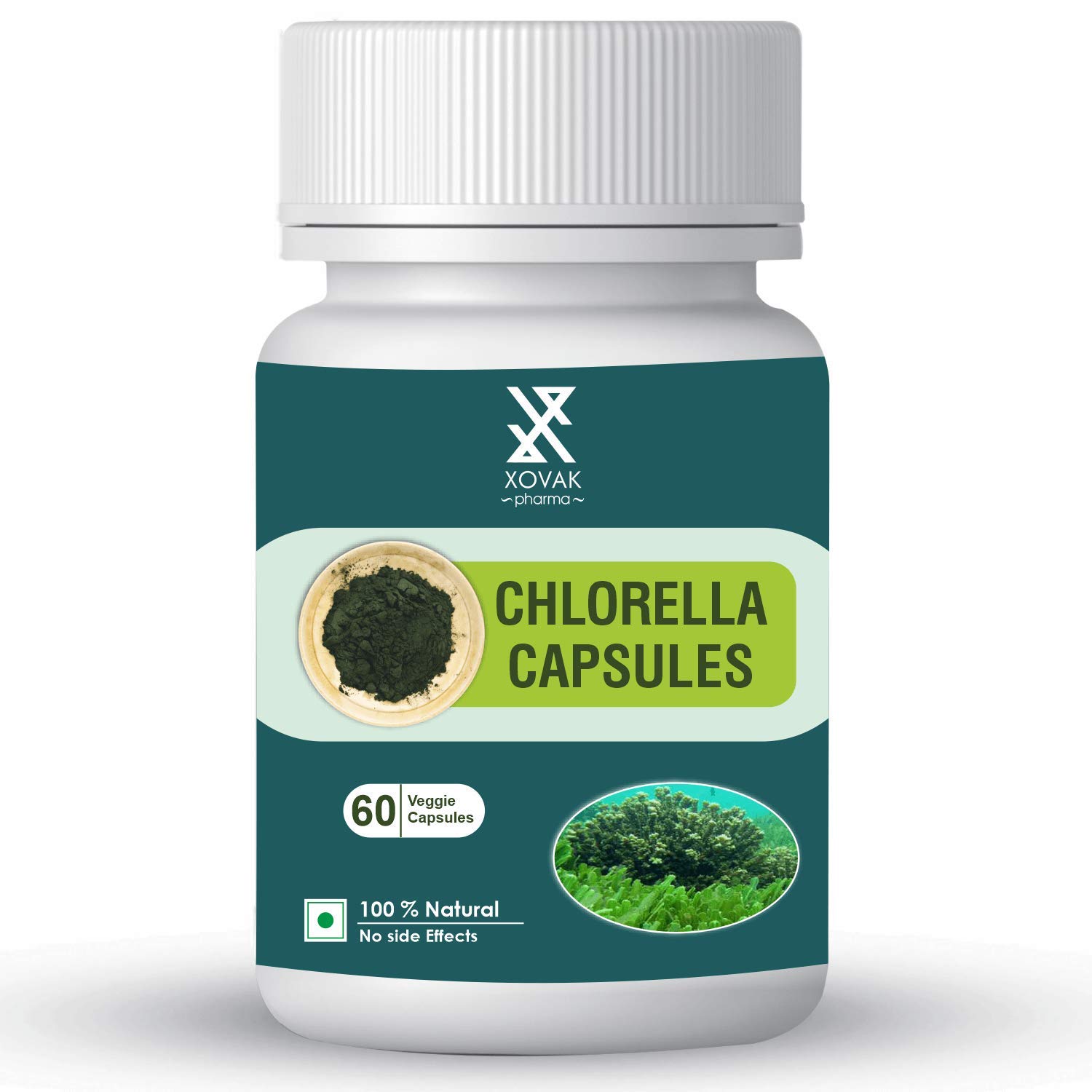 Xovak Pharma Organic Chlorella Capsules 60 – Chlorella vulgaris
