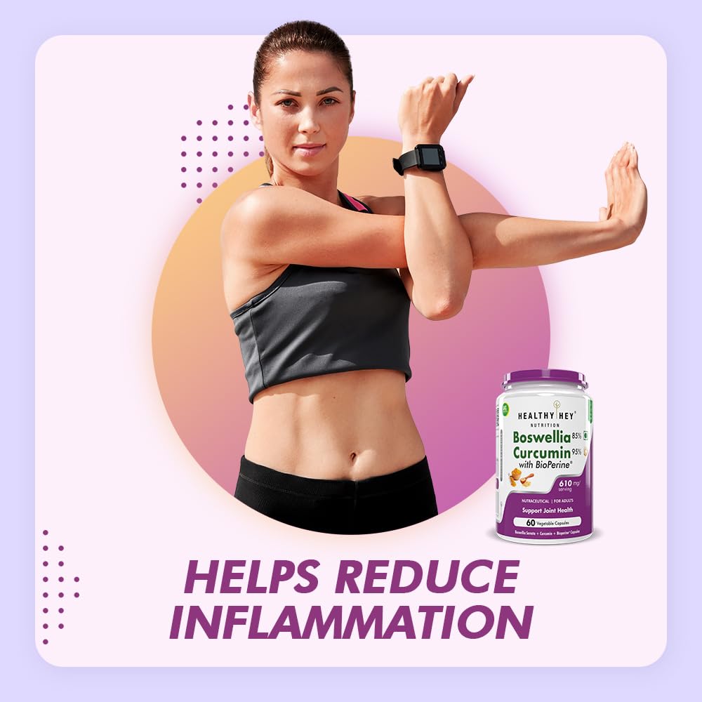 HealthyHey Boswellia & Curcumin Capsules 60 – Curcuma longa