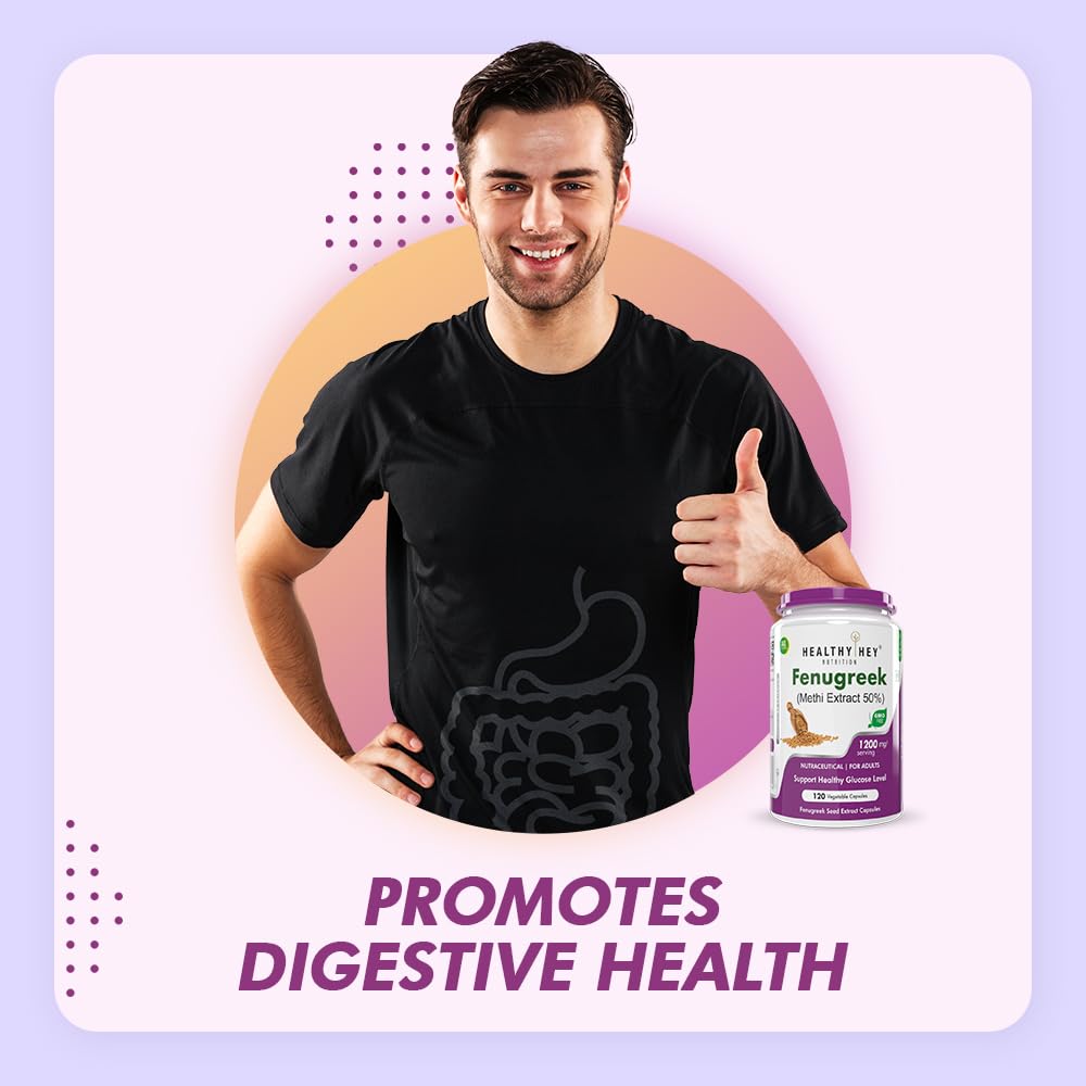 HealthyHey Nutrition Fenugreek Seed Extract Capsules 120 – Trigonella foenum