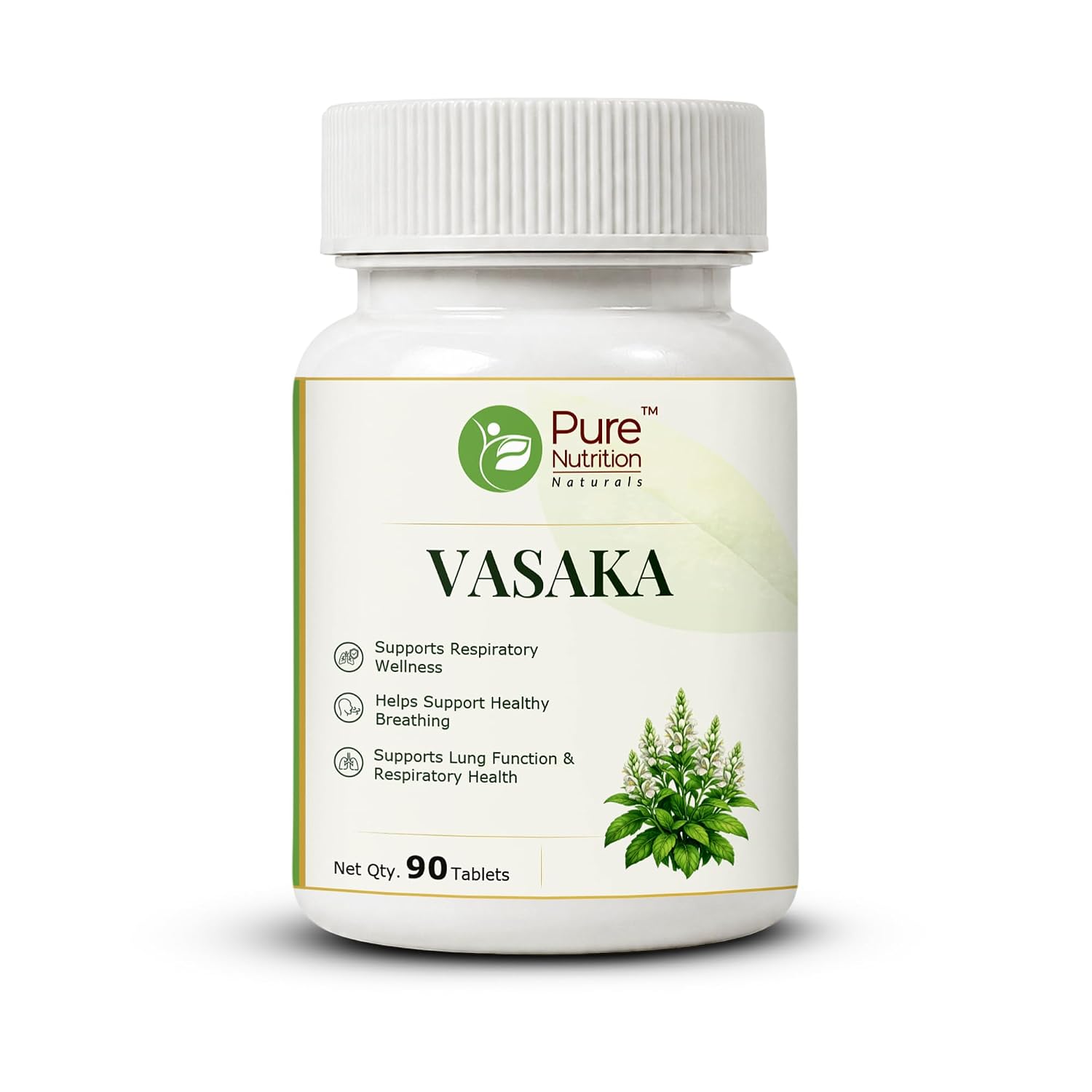 Pure Nutrition Vasaka Tablets 90 – Adhatoda Vasica Ayurvedic Herb