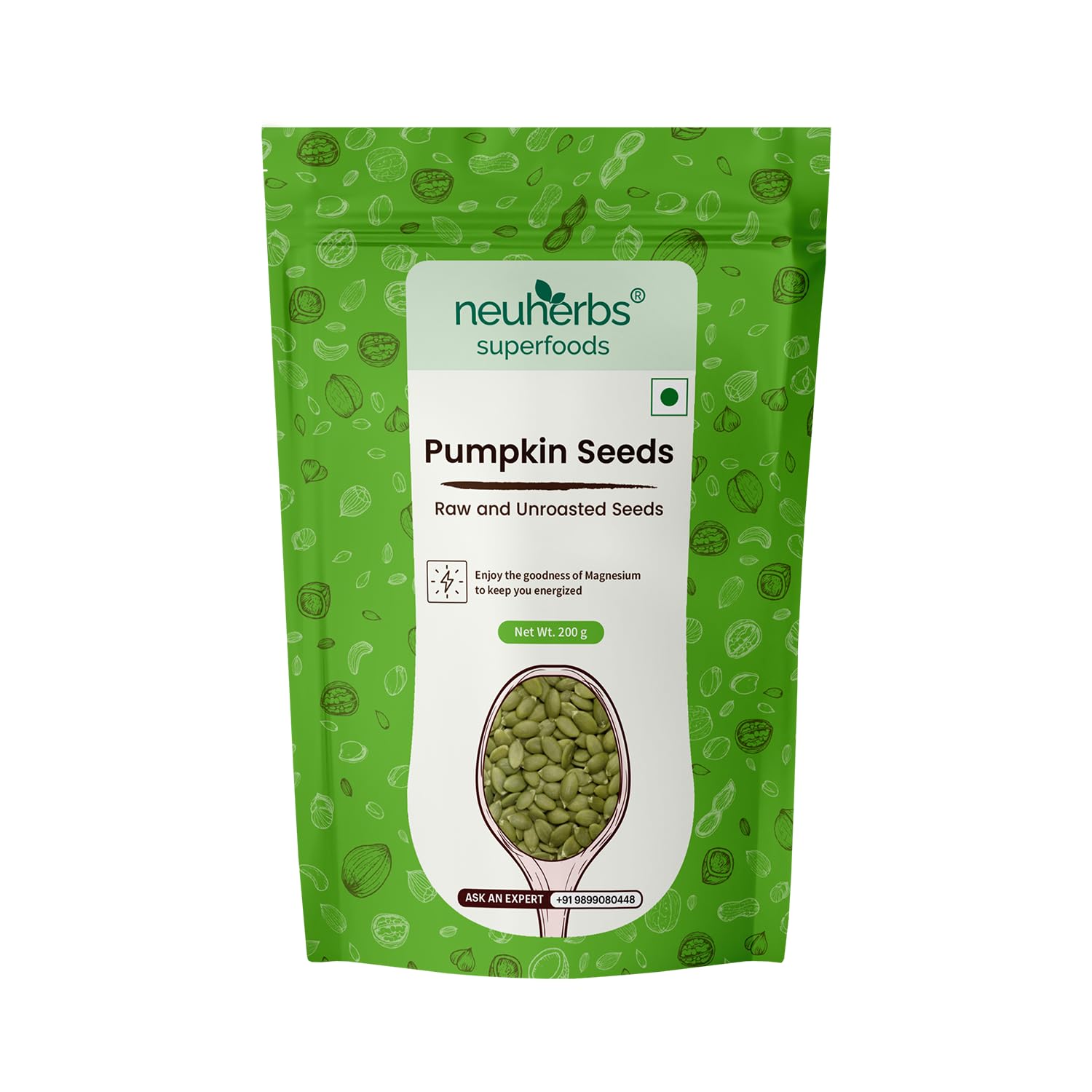 Neuherbs Raw Pumpkin Seeds Capsules 200g – Cucurbita pepo