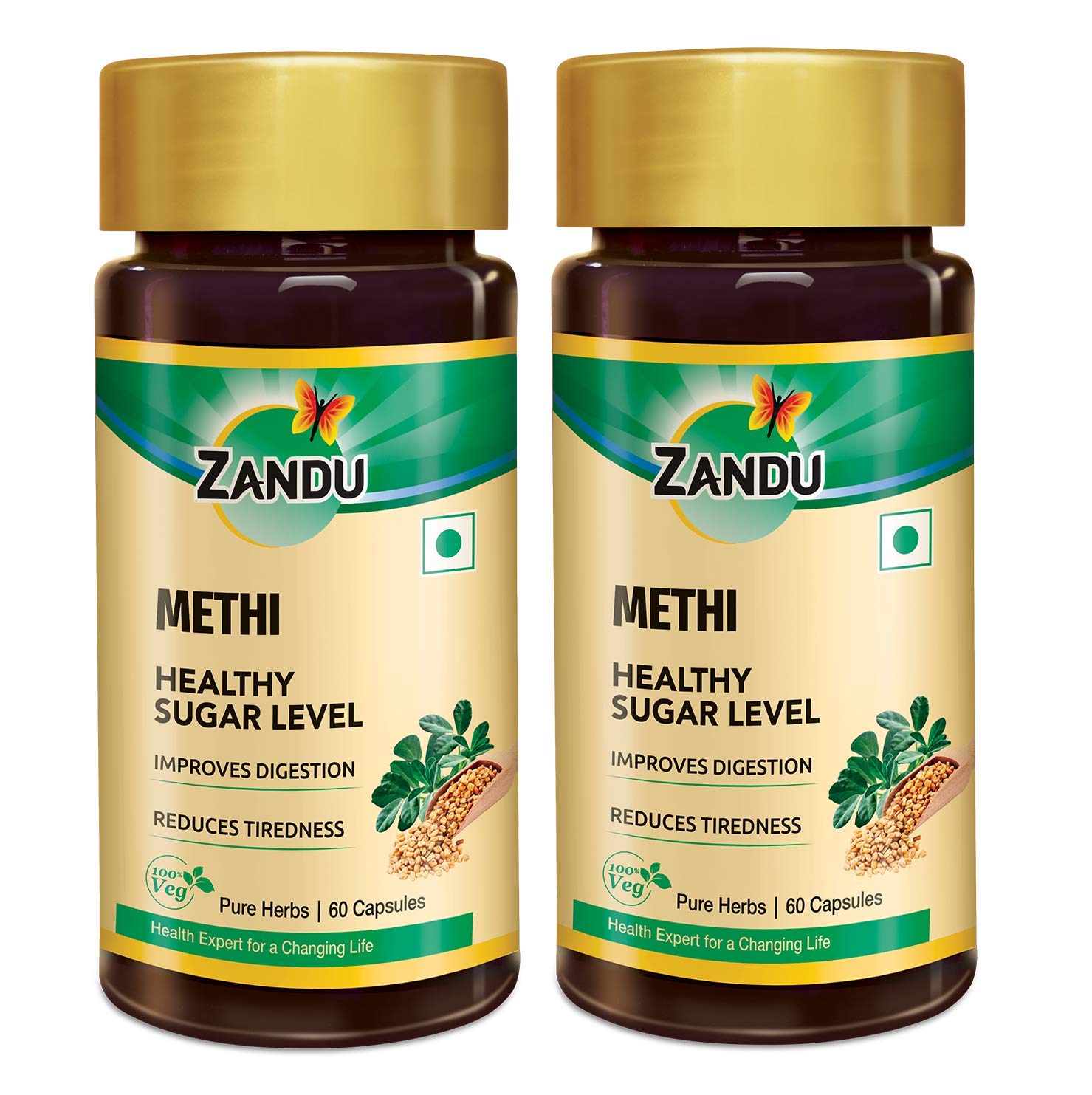 Zandu Methi 60 Veg Capsules 60 – Trigonella foenum