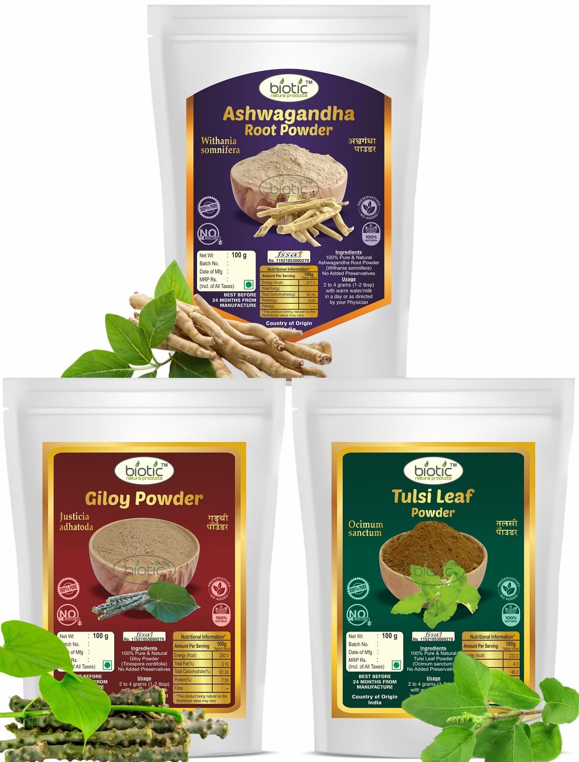 Biotic Ayurvedic Herb Powder Combo Powder 100g – Ayurvedic Herb