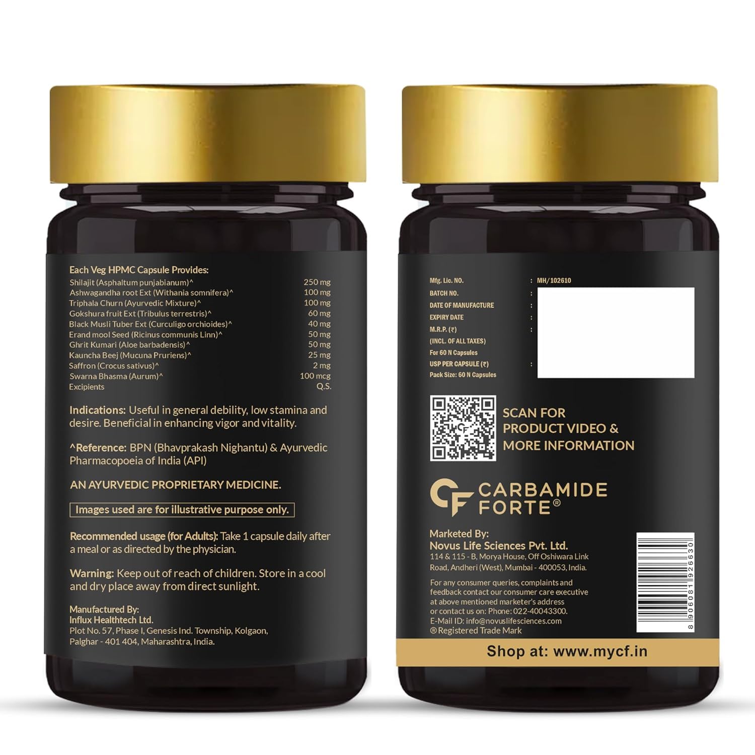 Carbamide Forte Shilajit Gold Capsules 60 – Ayurvedic Herb