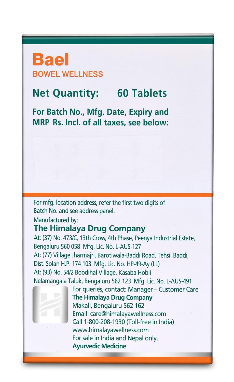 Himalaya Bael Tablets 60 – Aegle marmelos