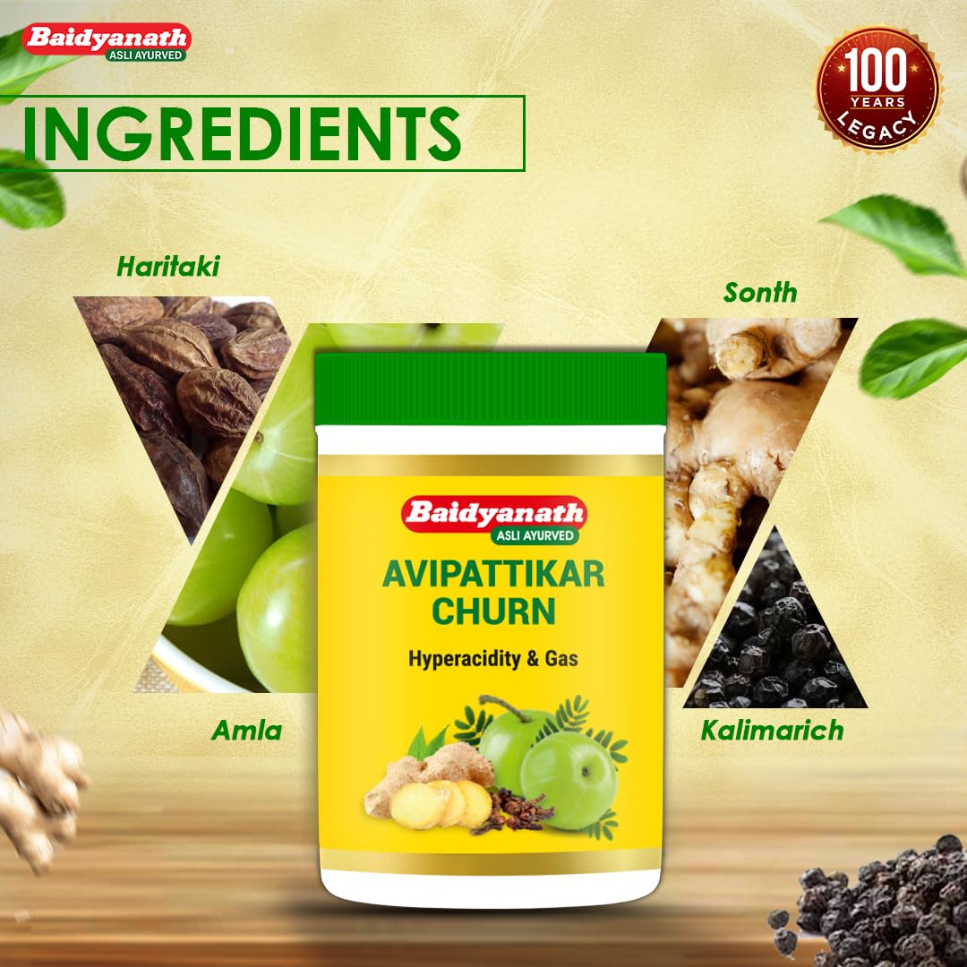 Baidyanath Avipattikar Churna Powder 100g – Ayurvedic Herb