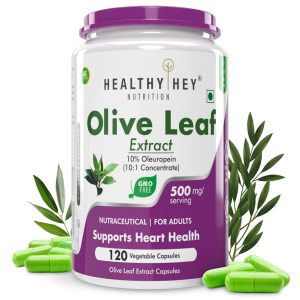 HealthyHey Olive Leaf Extract 500mg Capsules 120 – Olea Europaea