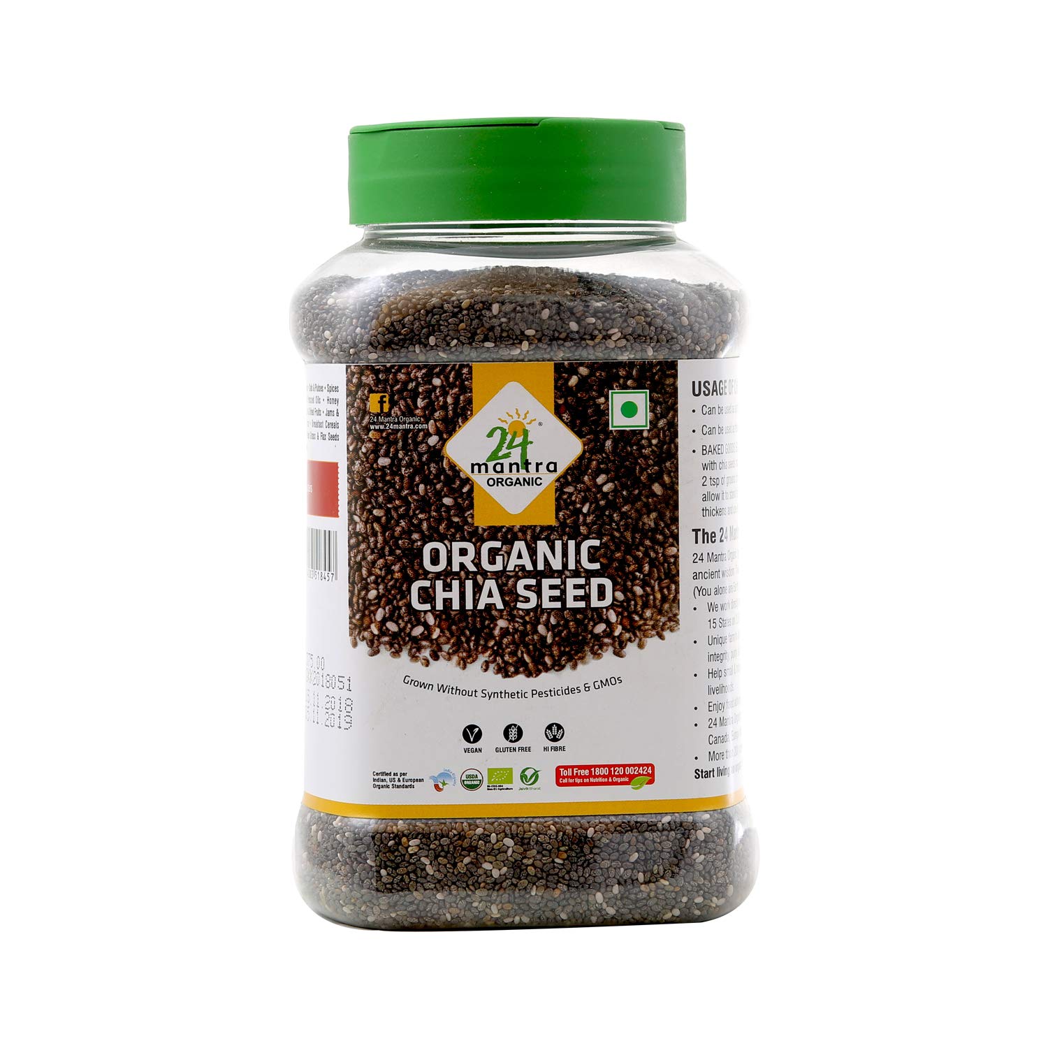 24 Mantra Organic Chia Seeds Capsules 350g – Salvia hispanica