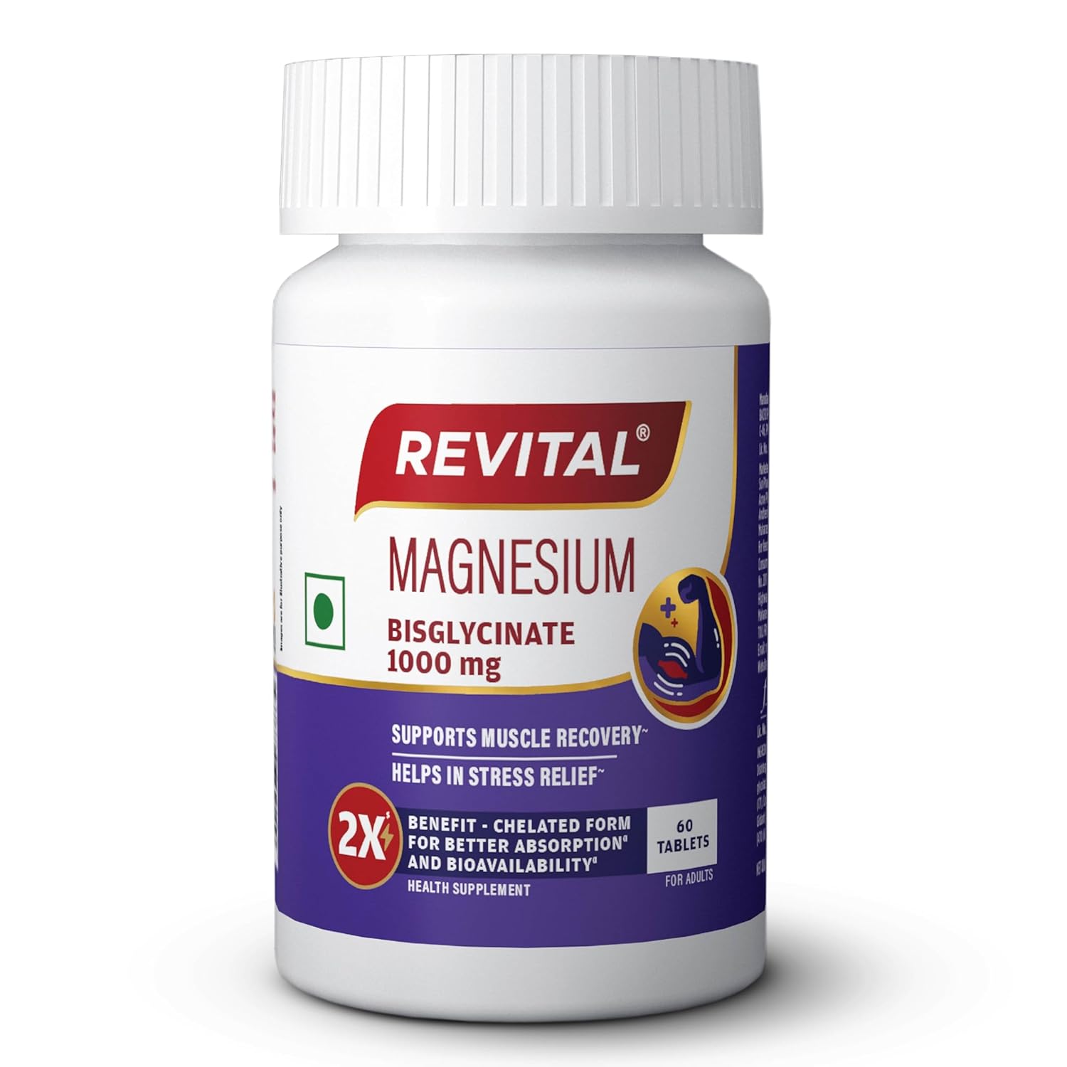 Revital Magnesium Bisglycinate 440mg Tablets 60 – Vegetarian Mineral