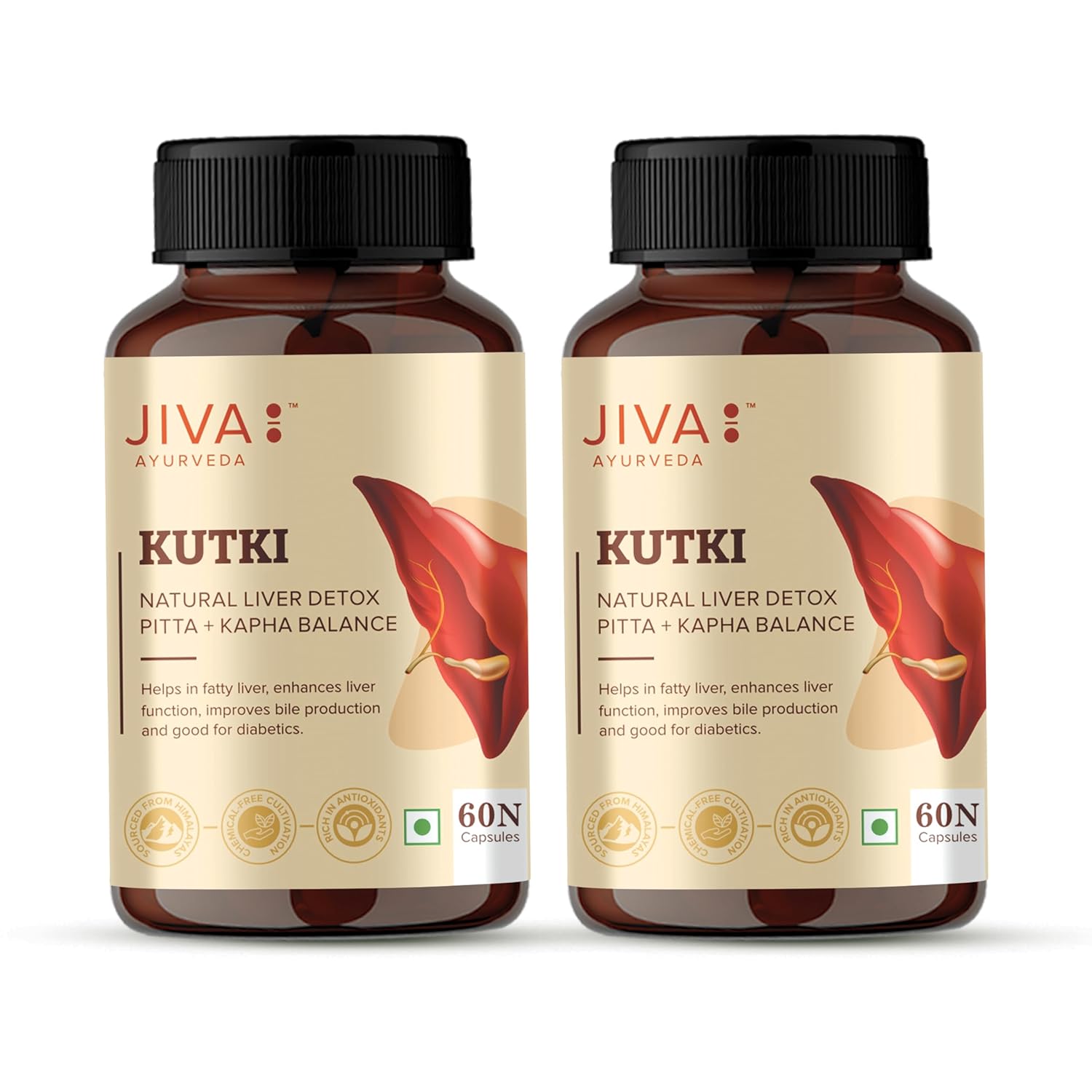 Jiva Ayurveda Kutki Capsules 60 – Picrorhiza kurroa