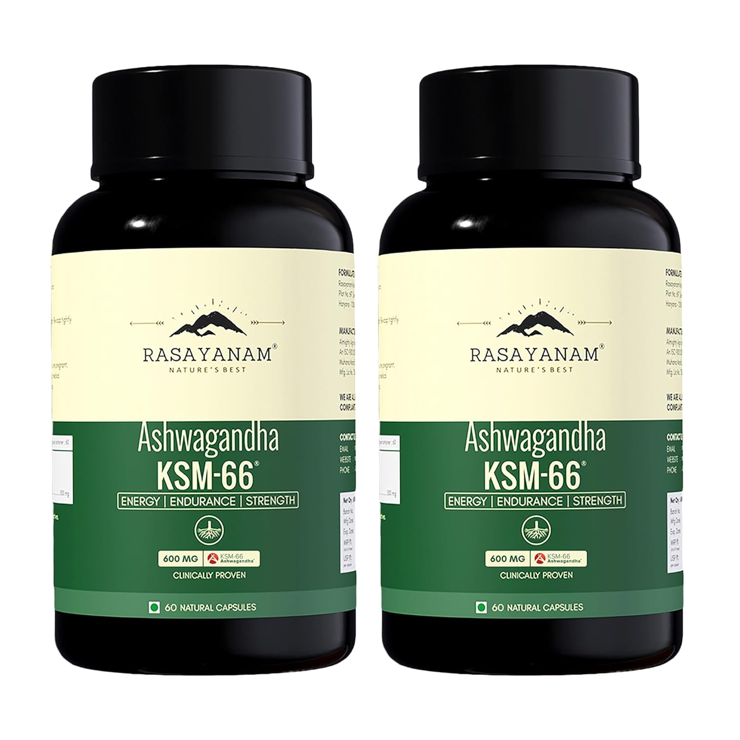 Rasayanam Ashwagandha KSM-66 Root Extract Capsules – Withania somnifera