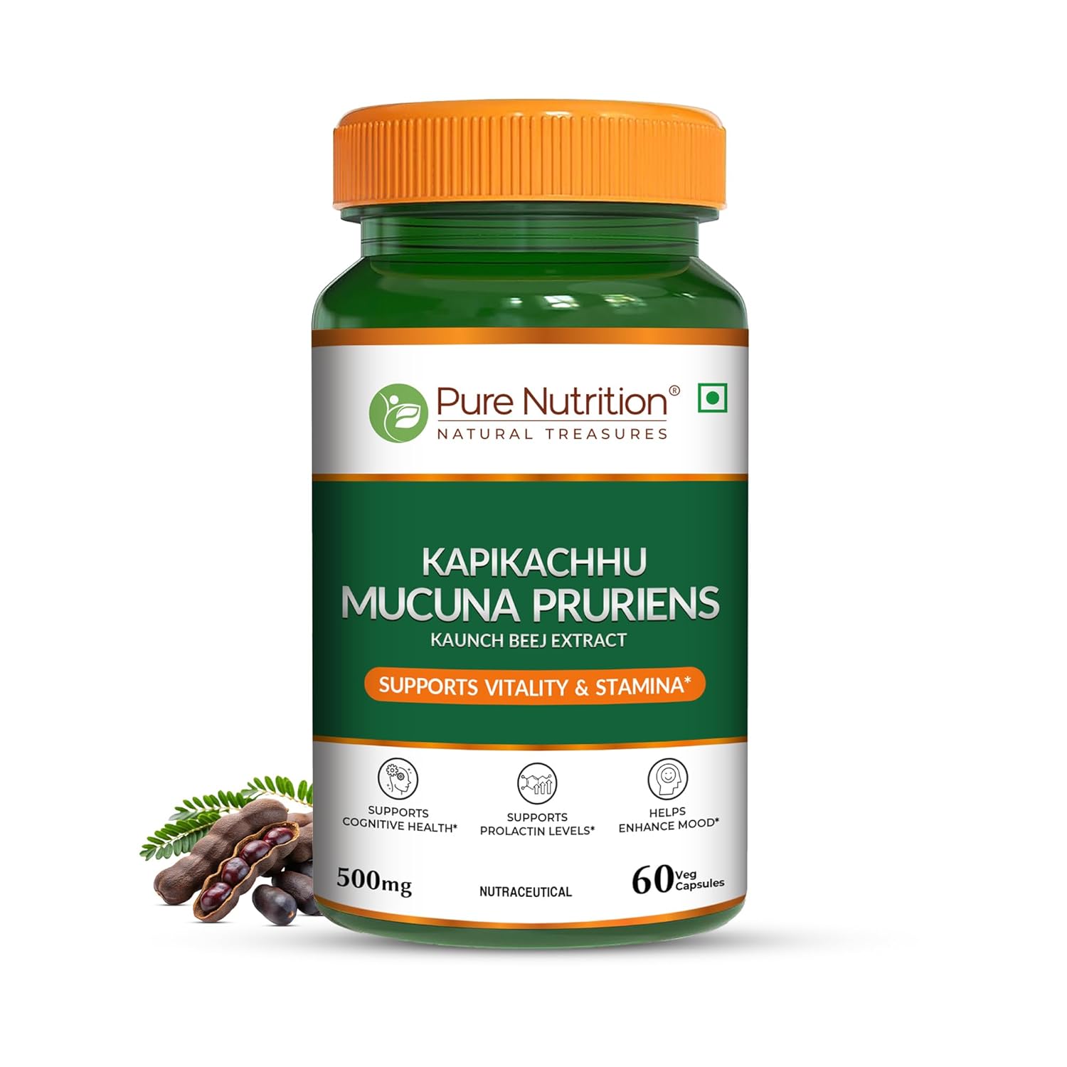 Pure Nutrition Kaunch Beej 500mg Capsules – Mucuna pruriens