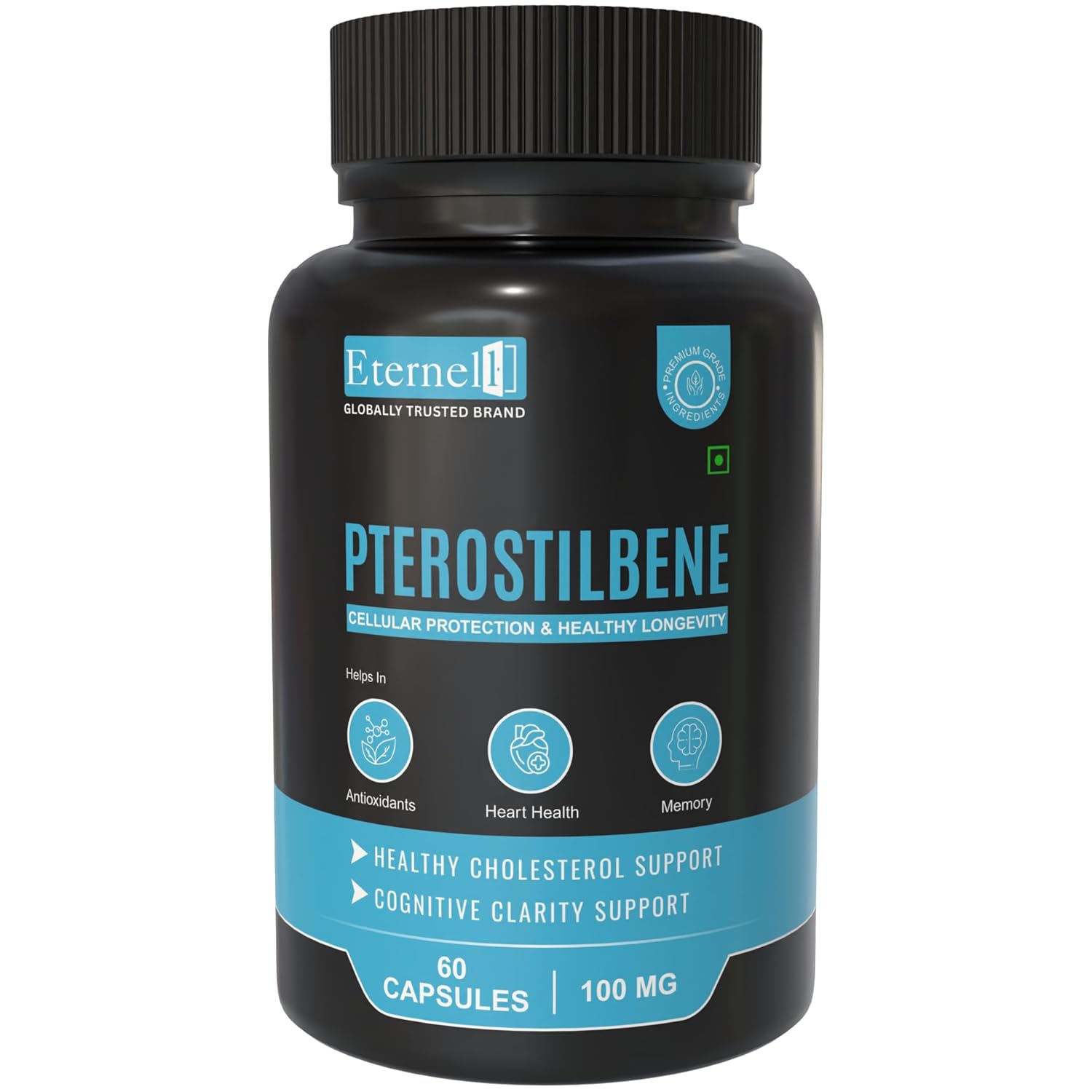 Eternell Pterostilbene 100mg Capsules 60 – Antioxidant Stilbene