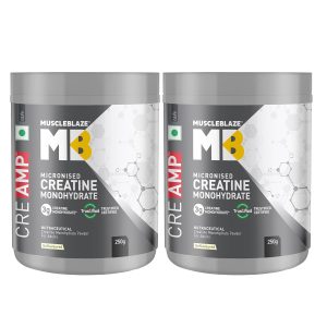 MuscleBlaze Micronised Creatine Monohydrate CreAMP Capsules 100g – Amino Acid