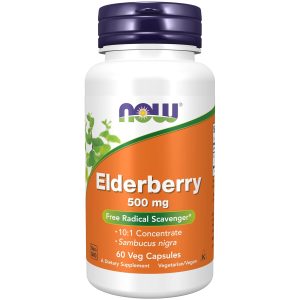 NOW Foods Elderberry 60 Veg 500mg Capsules 60 – Sambucus nigra